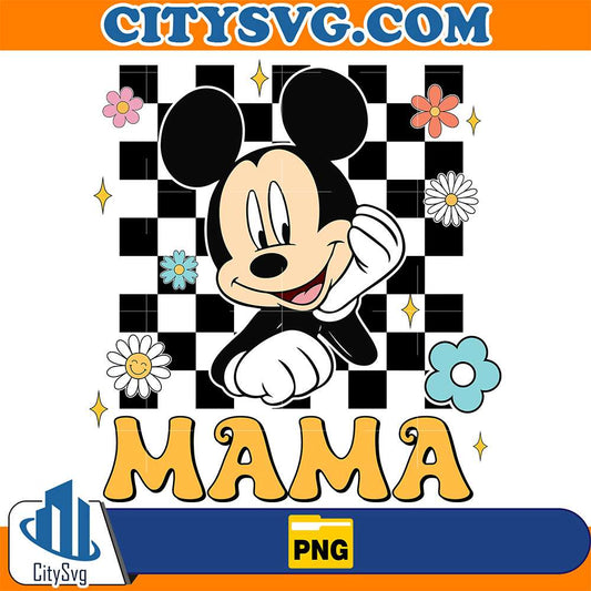 Cute-Mickey-Mouse-Mama-Floral-Png