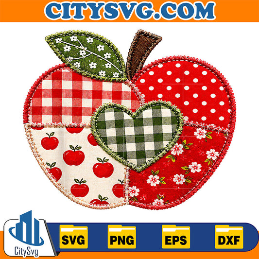 Cute-Patchwork-Preppy-Apples-Back-to-School-Teacher-Student-Svg
