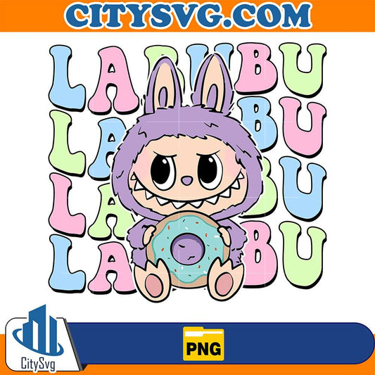 Cute-Purple-Labubu-Donut-Png