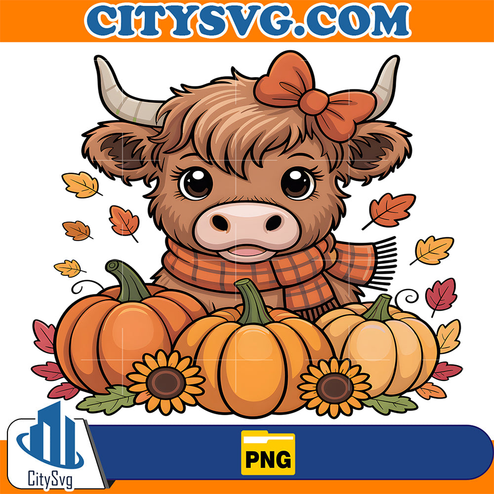 Cute-Scottish-Highland-Cow-Thanksgiving-Pumpkin-Fall-Vibes-Png
