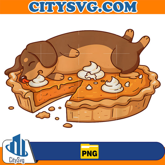 Cute Thanksgiving Dachshund Pumpkin Pie Autumn Png CitySvg