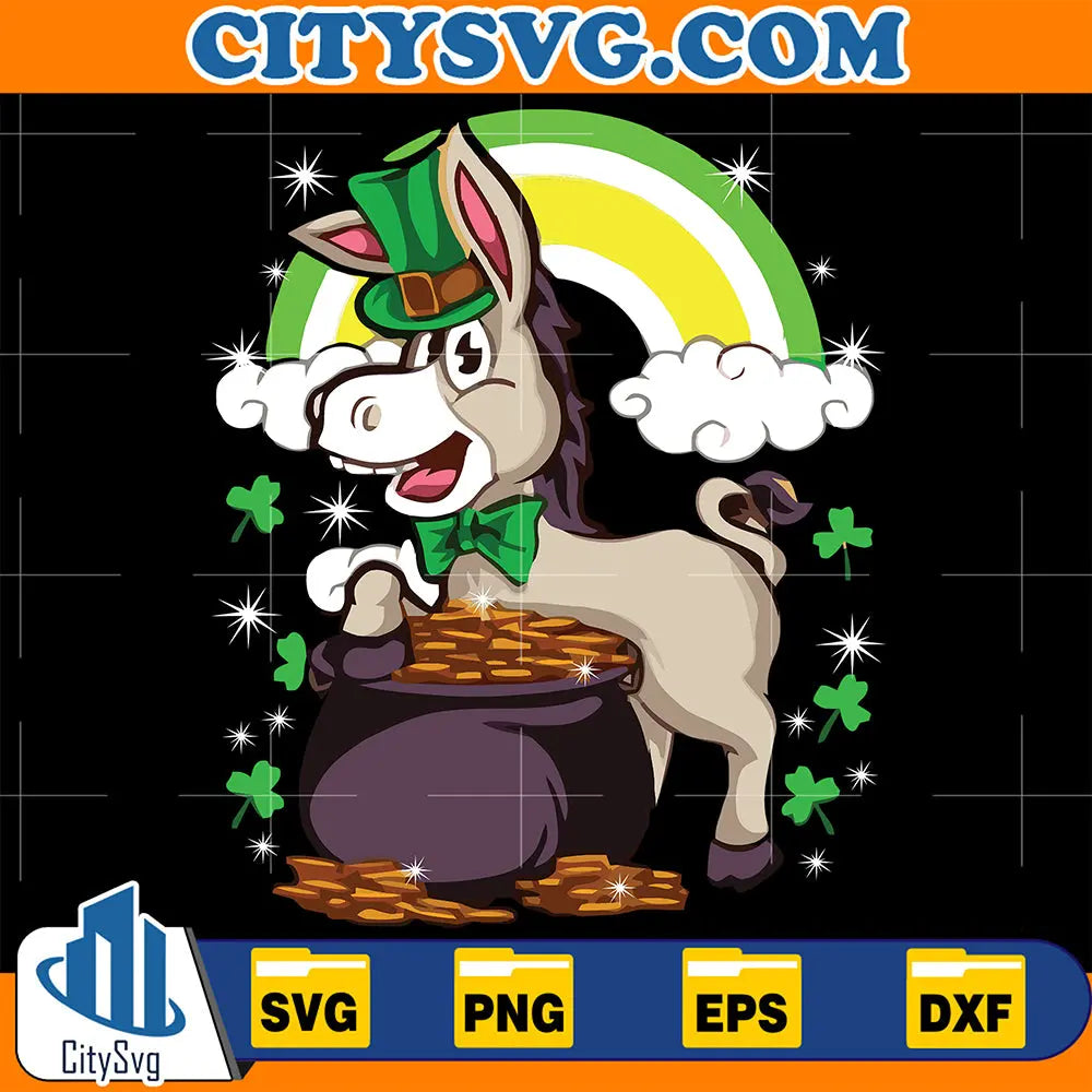 CuteBabyHorsePatricksDayRainbowSvg