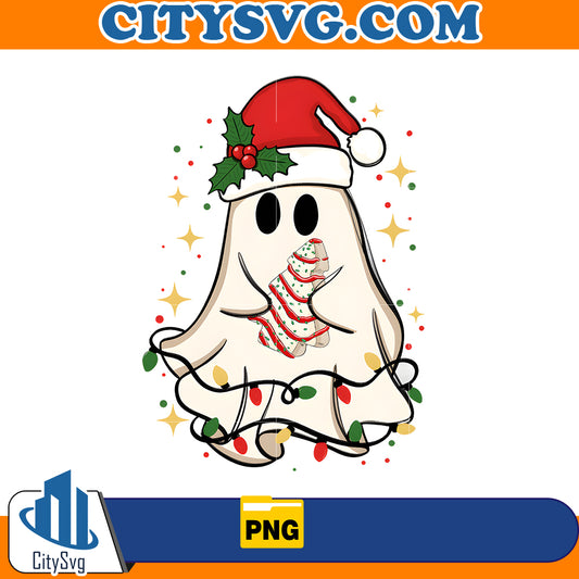 Cute Christmas ghost tree cake Png