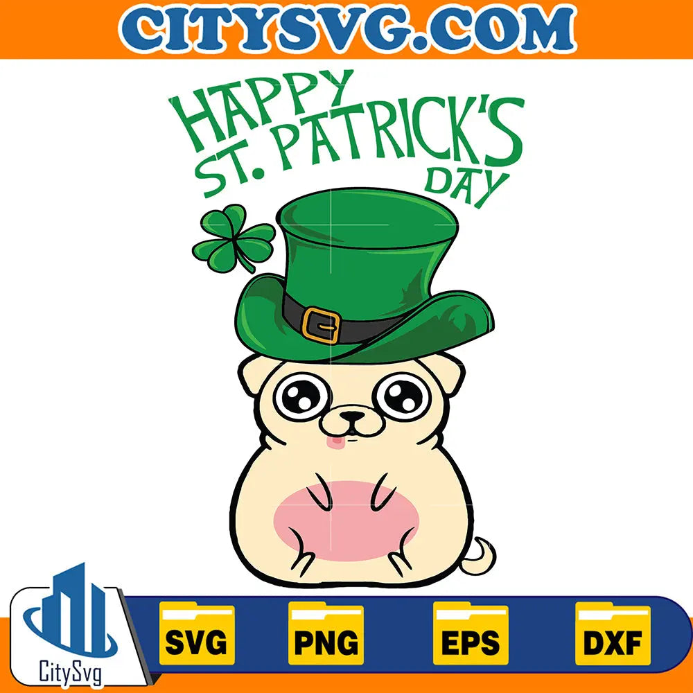 CuteDogHappyStPatricksDayCuteLeprechaunSvg