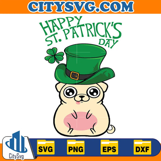 CuteDogHappyStPatricksDayCuteLeprechaunSvg