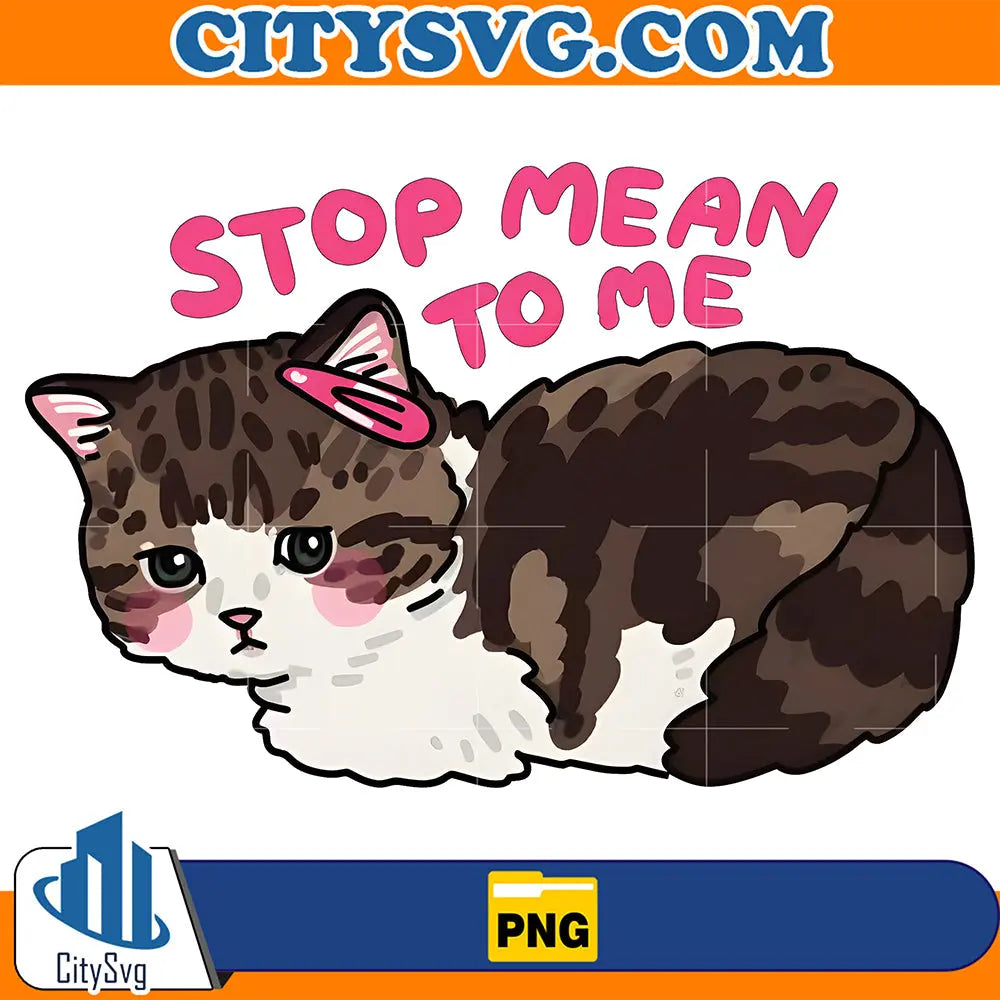 CutePinkCatStopMeanToMePng