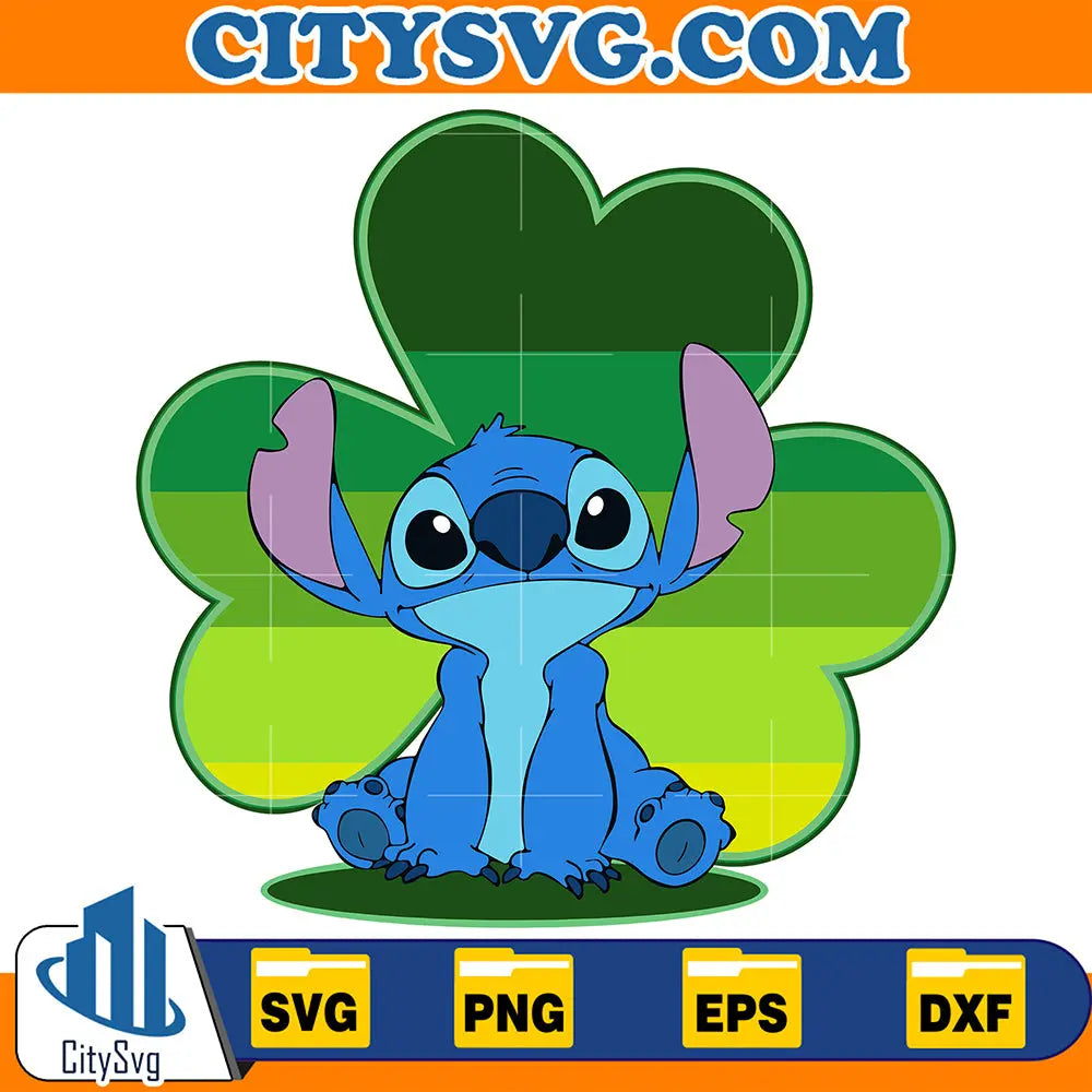 CuteStPatricksDayStitchShamrockSvg