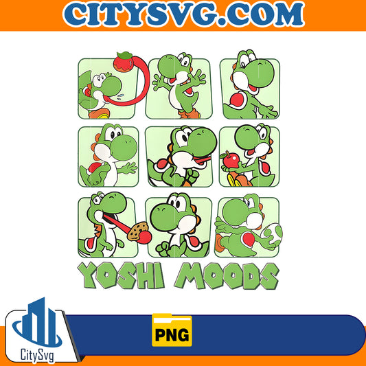 Cute Yoshi Moods Png