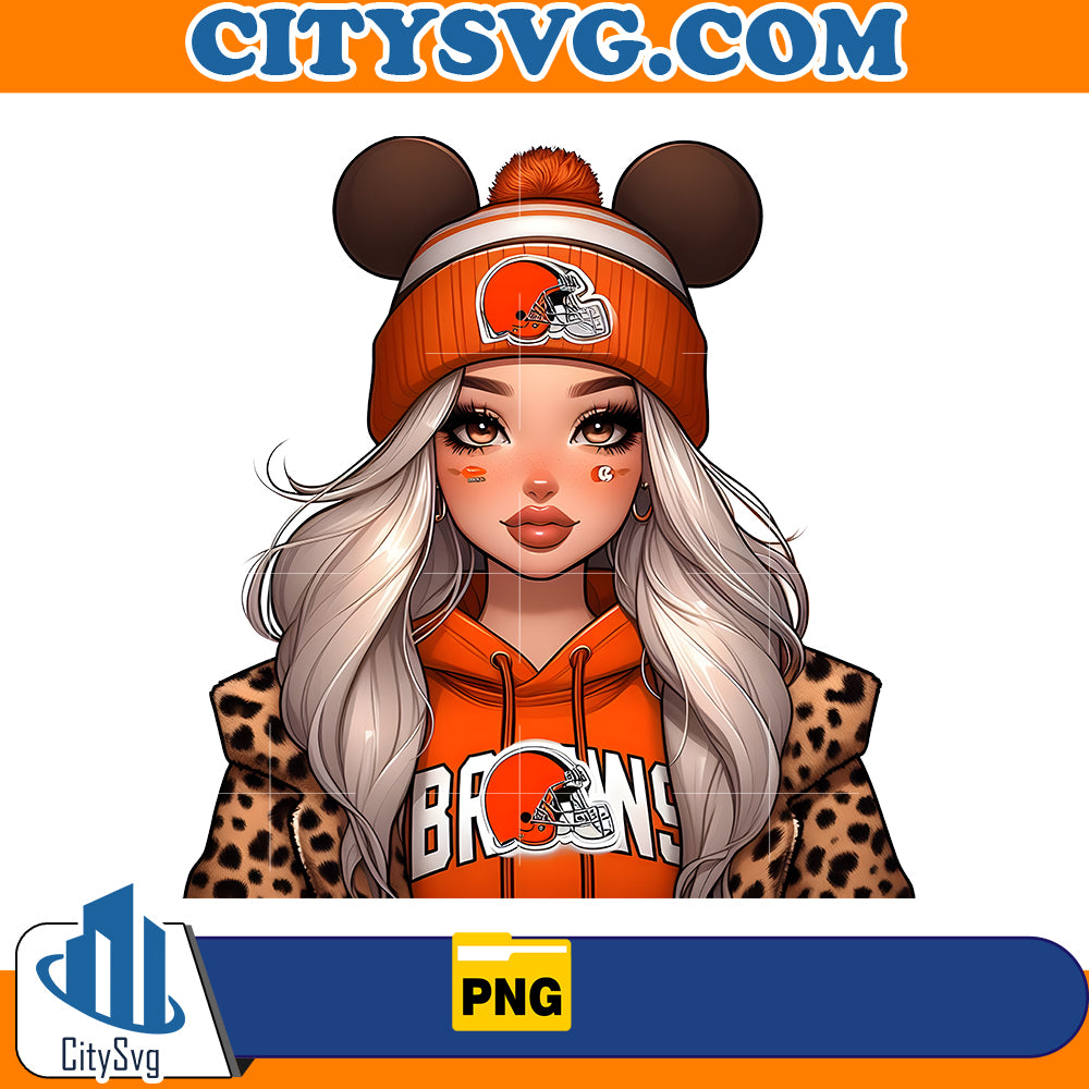 Cute Girl Minnie Cleveland Browns Png