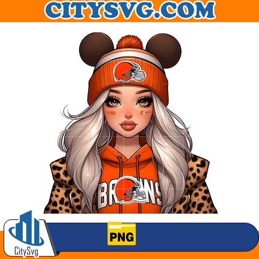 Cute Girl Minnie Cleveland Browns Png