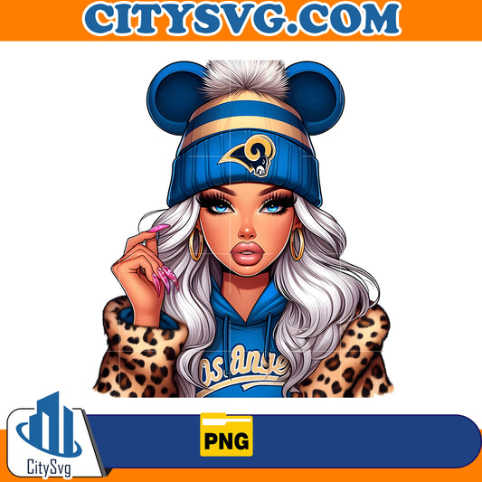 Cute Girl Minnie Los Angeles Rams Png