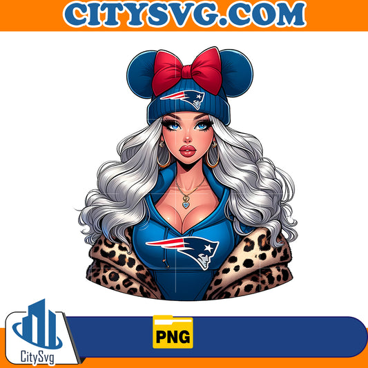 Cute Girl Minnie New England Patriots Png