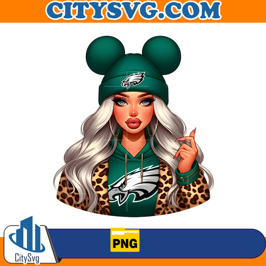 Cute Girl Minnie Philadelphia Eagles Png