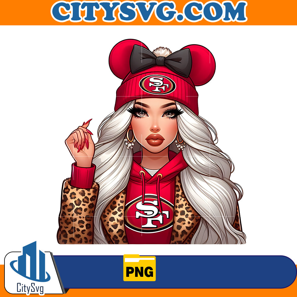 Cute Girl Minnie San Francisco 49ers Png