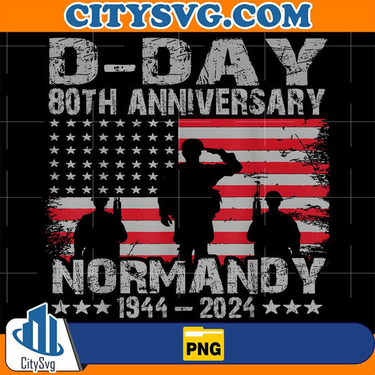 D-Day-80th-Anniversary-Normandy-1944-2024-US-Flag-Png