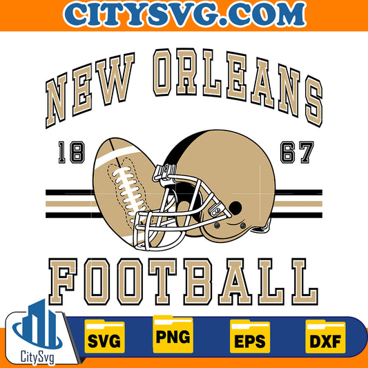 New Orleans Football 1867 Svg