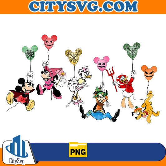 Disney Mickey and Friends Characters Halloween Balloons Png