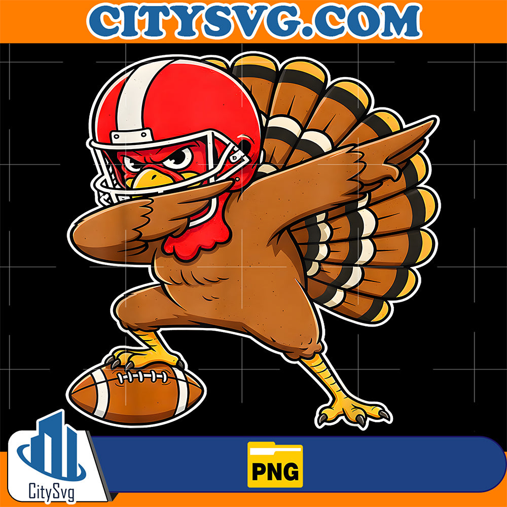 Dabbing-Turkey-With-Football-Thanksgiving-Png