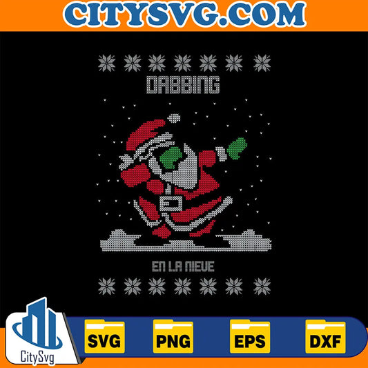 DabbingEnLaNieveSnataClausUglyChristmasSvg