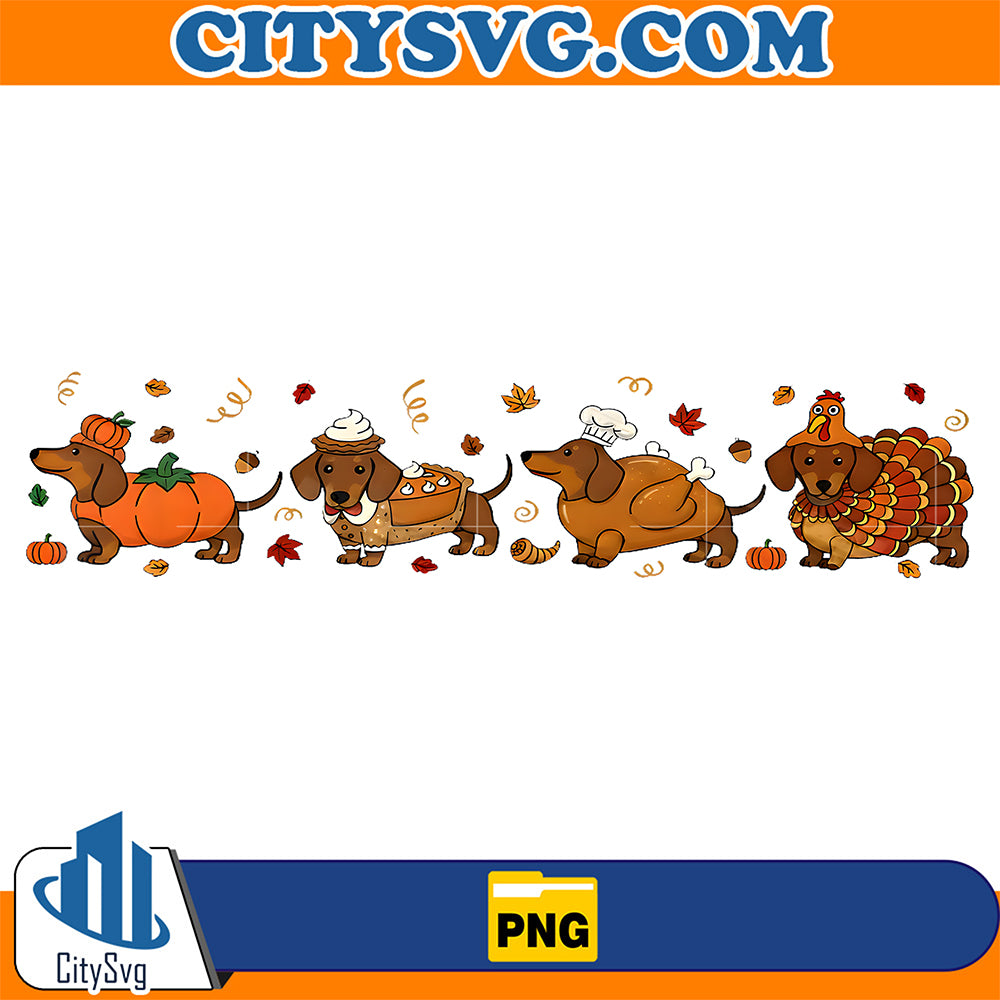 Dachshund-Dog-Pumpkin-Pie-Turkey-Thanksgiving-Png