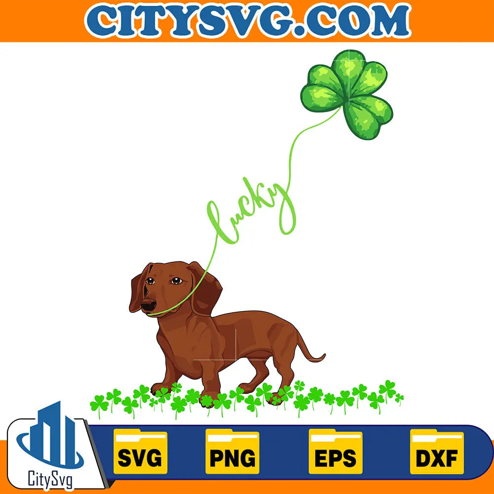 DachshundDogShamrockStPatricksDaySvg