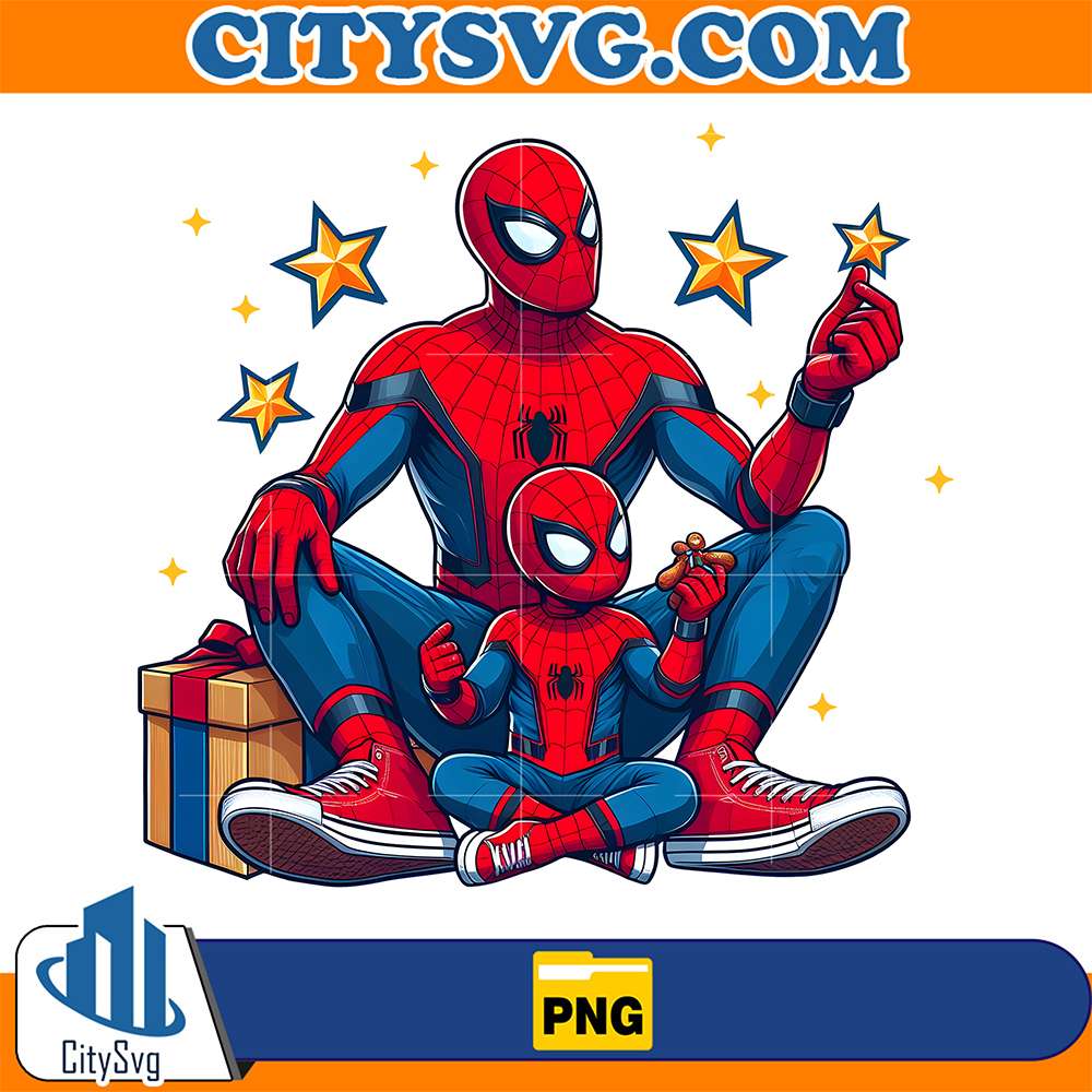 Dad-And-Son-Superhero-Spiderman-Png
