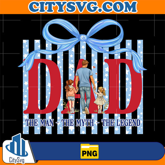 Dad-The-Man-The-Myth-The-Legend-Father-With-Kids-Png