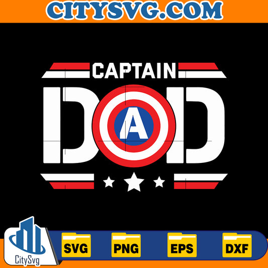 Captain Dad Svg, Dad Superhero Svg, Digital Download