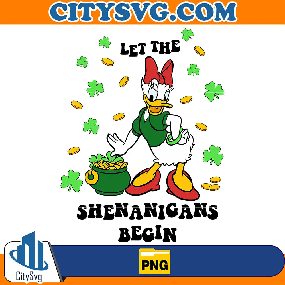 DaisyDuckLetTheShenanigansStPatricksDayPng
