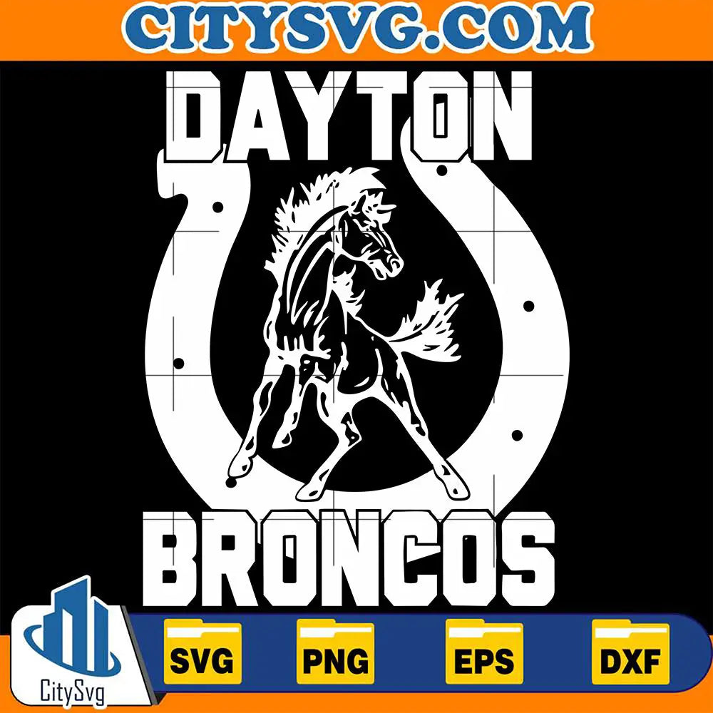 Dayton Broncos Mascot Horseshoe Svg – CITYSVG