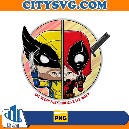 Deadpool Wolverine Las Vegas Funkoholics x Lee Wiley Png