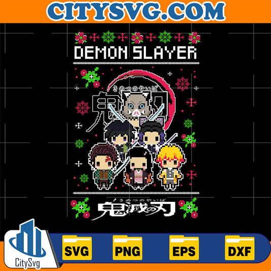 Demon-Slayer-Group-Christmas-Ugly-Svg