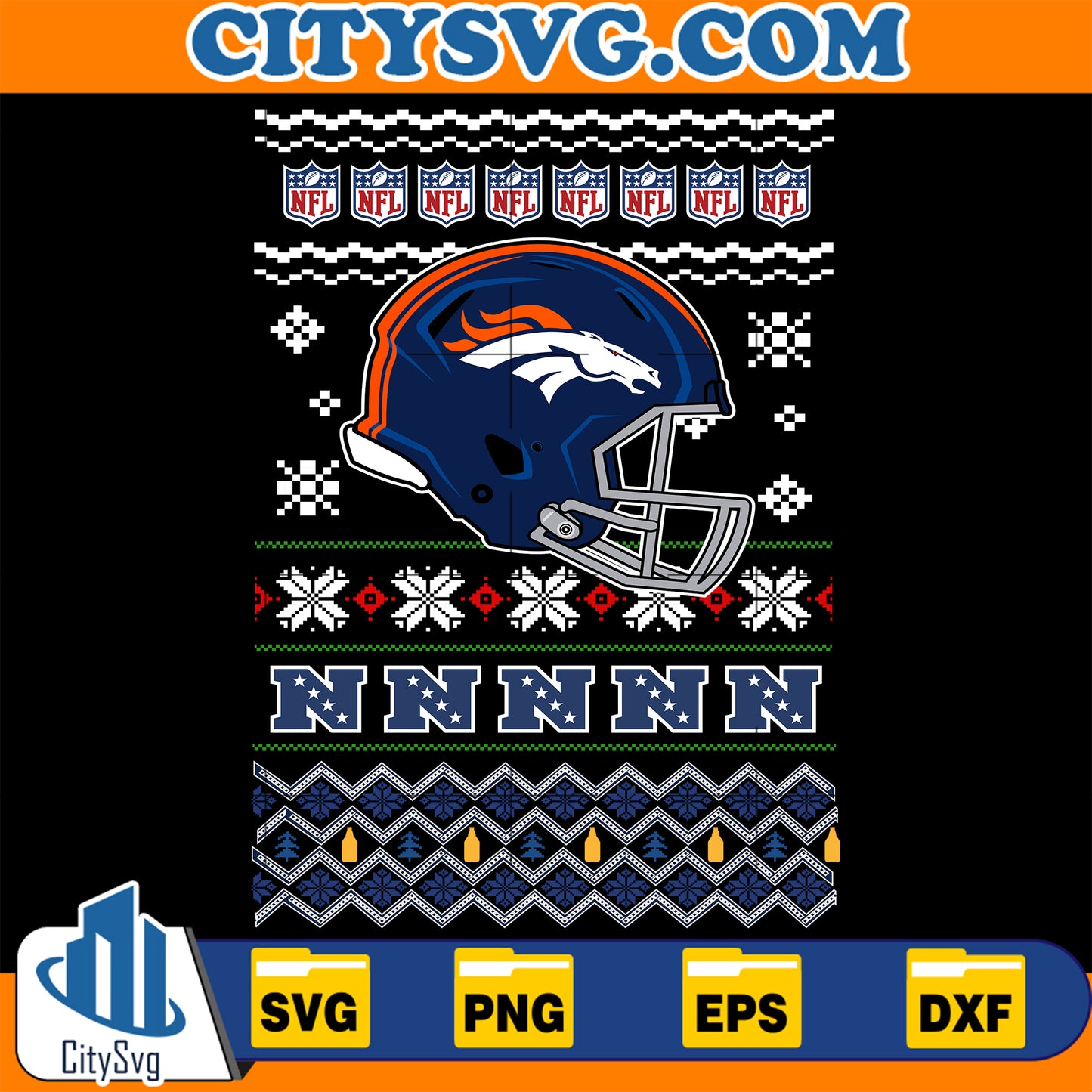 Denver Broncos Christmas Svg