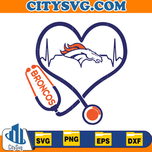 Heart Denver Broncos Svg