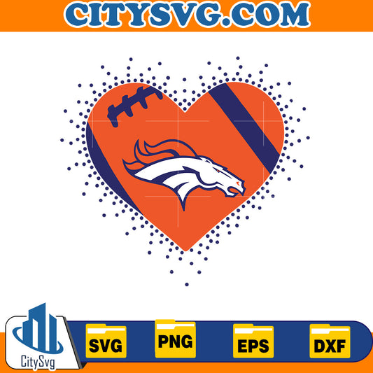 Heart Denver Broncos Svg