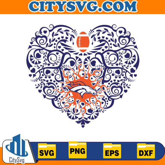 Heart Denver Broncos Svg