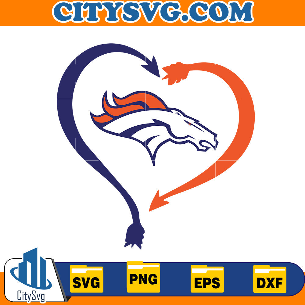 Heart Denver Broncos Svg