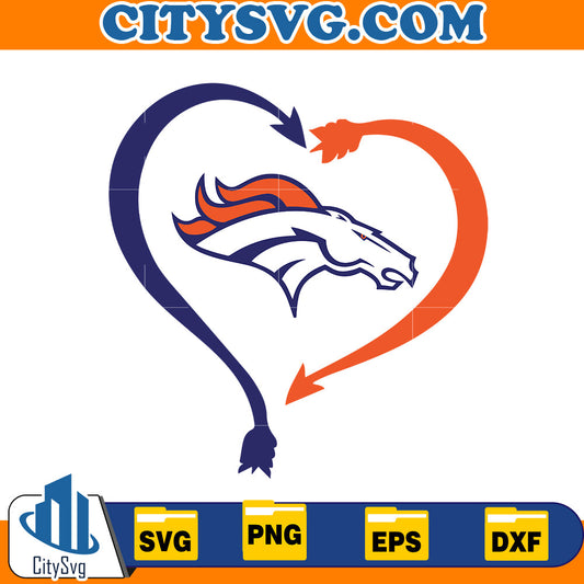 Heart Denver Broncos Svg