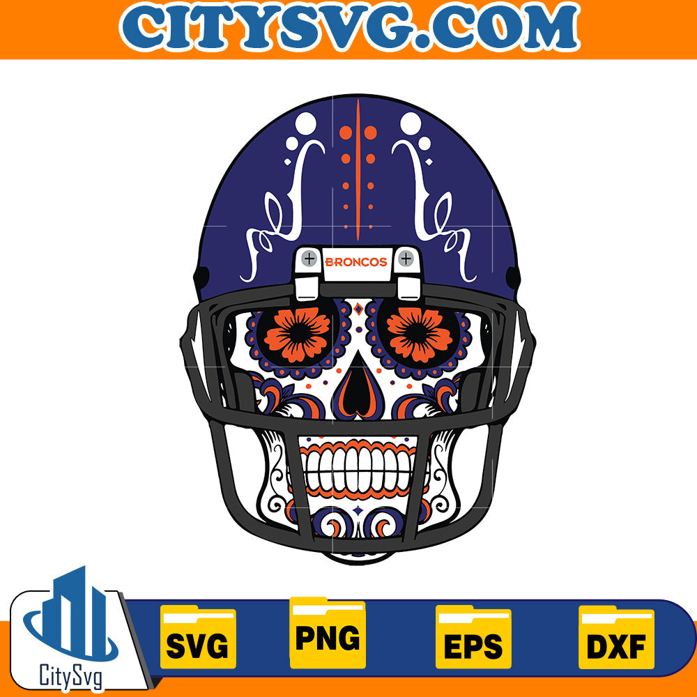 Skull Denver Broncos Svg