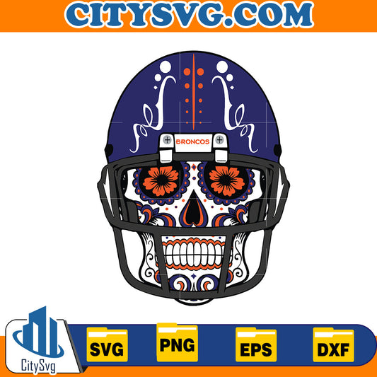 Skull Denver Broncos Svg