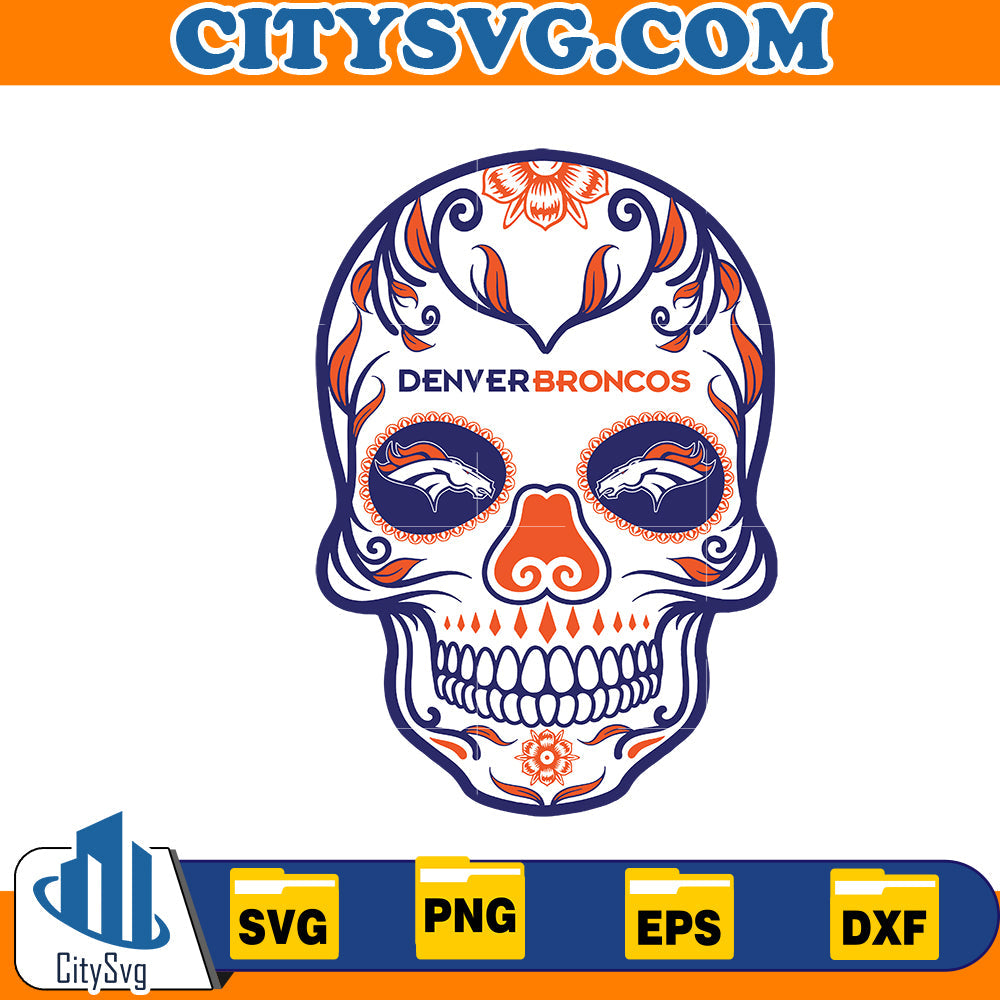 Skull Denver Broncos Svg