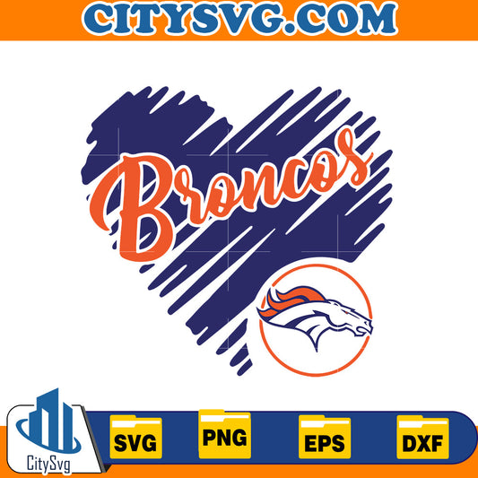 Heart Denver Broncos svg