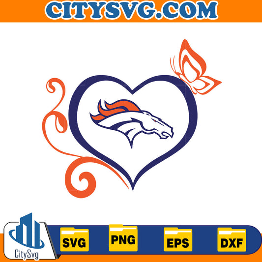 Heart Denver Broncos svg