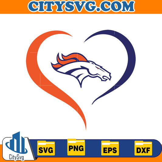 Heart Denver Broncos svg