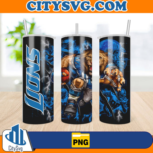 DetroitLions20ozSkinnyTumblerSublimationDesignsPng