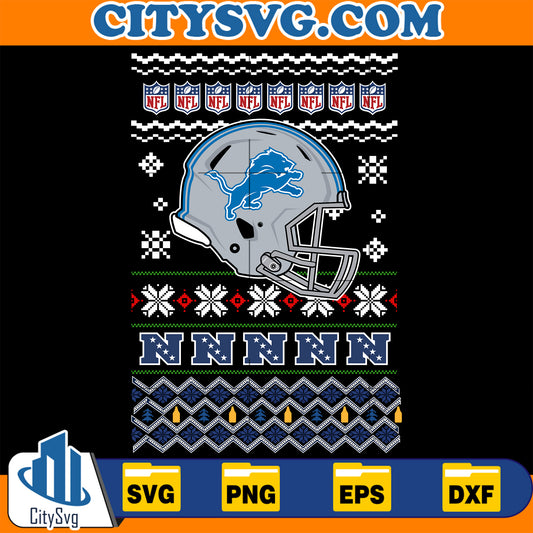 Detroit Lions Christmas Svg