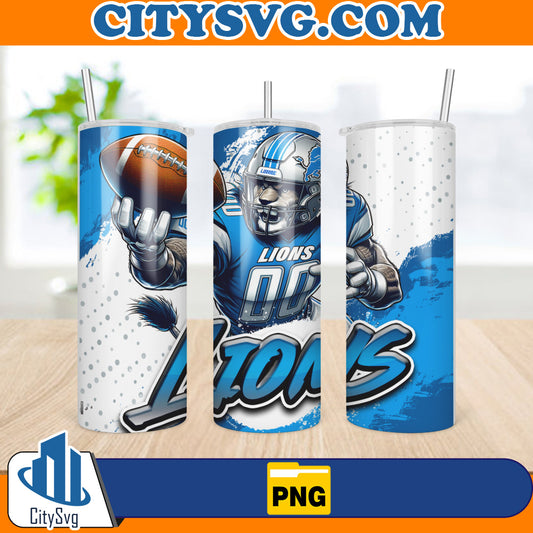 DetroitLionsTumblerWrap20ozSkinnySublimationPng