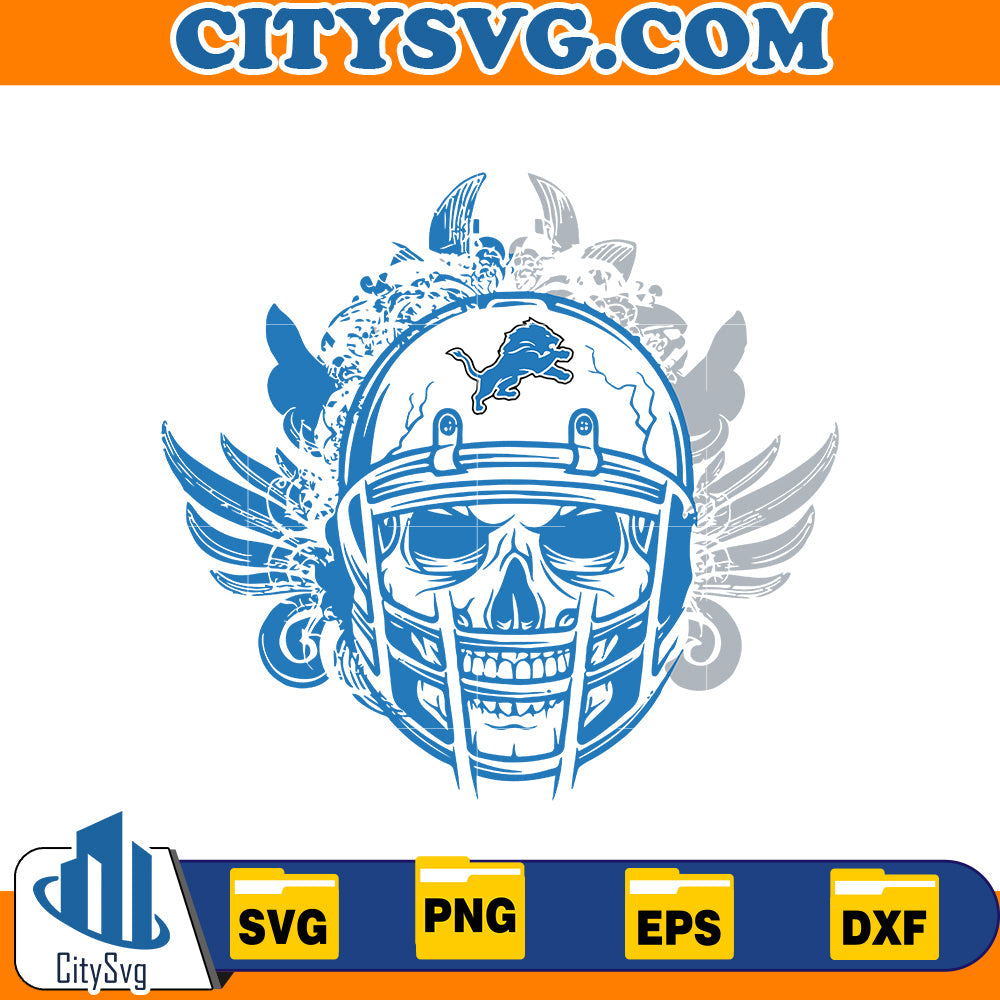 Skull Detroit Lions Svg