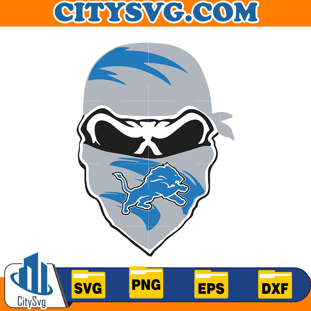 Skull Detroit Lions Svg