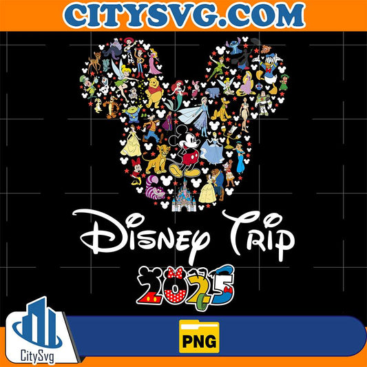 Disney-All-Characters-Mickey-Mouse-Family-Trip-2025-Png